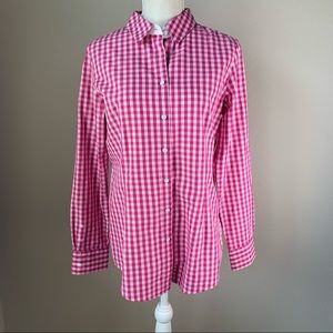 Brooks Brothers Pink Checker Top Size 8